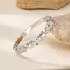 Pulsera de Acero Inoxidable para Mujer Joyería Transfronteriza Lujo Accesible Titanio Chapado en Oro de 18K Pulsera Abierta No se Desvanece