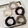 Sanrio Flor de Renda Intestino Grosso Cuidado com o Cabelo Faixa de Cabelo Fofa Desenho Animado Coração de Menina Pequeno Fresco Doce Anel de Intestino Alta Elasticidade