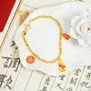 Nuevo brazalete de arena dorada de Vietnam estilo étnico brazalete de cobre de calabaza de aceite femenino retro largo no se decolora joyería al por mayor