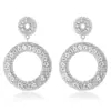 Brincos de Argola Grandes Exagerados com Pedras Strass, Brincos Redondos com Pingente de Diamante Completo, Moda Versátil, Brincos para Atacado