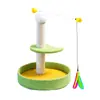 Estrutura de escalada com brinquedo elétrico para gatos com ajuste de três velocidades, vara de provocação para gatos, plataforma giratória automática para gatos para autoentretenimento, atacado