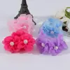 Tiara de flor infantil feita à mão Pulseira de flor de pulso elástico Faixa de cabelo Prato de dança Faixa de cabelo atacado