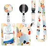 Lanyard de Poliéster con Transferencia de Calor Transfronteriza Llavero Floral de Mármol con Clip para Lanyard Hebilla de Fácil Extracción Funda para Identificación Gradiente
