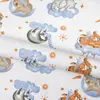 Franela de Algodón Tejido Estampado de Dibujos Animados Terciopelo Terciopelo Cepillado Tela para Pijamas y Ropa de Casa para Niños