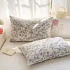 Fronha de Algodão Lavado Tingido em Fio, Fronha Simples/Dupla de Algodão Puro com Xadrez Retrô, Roupa de Cama para Venda por Atacado para Pousadas e Hotéis
