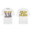 Saint Vintage Streetwear Americano Camiseta Holgada Vtg de Manga Corta para Hombre Camiseta Estampada Letra Retrato Camiseta Street