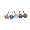 Pendientes de botón para cartílago F136 de aleación de titanio, forma de cuenco de cuatro puntas con Zirconia 6A, estilo de pasador recto, unisex, joyería multicolor para piercing de cartílago