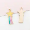 Set Mixto de 40 Accesorios para Joyería de Aleación con Esmalte Arcoíris: Aretes, Pulseras y Colgantes Hechos a Mano DIY de Girasol, Meteoro y Nube