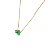 Collar de Acero de Titanio de Trébol de Cuatro Hojas para Mujer, Colgante de Trébol de la Suerte de Doble Cara, Joyería de Acero Inoxidable con Gradiente de Venta Caliente Transfronteriza, Lujo Ligero de Gama Alta