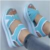 Sandalias Deportivas de Playa con Cuña de Suela Gruesa, Combinación de Colores, Punta de Pez, Tallas Grandes para Mujer, Estilo Deportivo, Punta Abierta