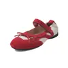 Zapatos Deportivos Mary Jane para Mujer 2026 Verano Nuevos Zapatos de Ballet con Lazo Punta Redonda Corte Bajo Casual Planos Zapatos Individuales