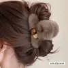 Pinzas para el pelo de felpa de alta gama para otoño e invierno, pinzas de tiburón, pinzas para el pelo de lazo de gran capacidad, accesorios para el pelo de mujer para la parte posterior de la cabeza