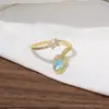 Anillo Ajustable para Dedo Índice de Tulipán con Esmalte Incrustado de Diamantes para Mujer con Gemas Incrustadas, Larga Duración y No se Desvanece, Anillo Exquisito de Alta Gama