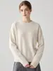Nuevo Suéter de Punto Casual para Mujer Otoño/Invierno 2026 100% Cachemira Pura de Corte Holgado con Cuello Redondo y Manga Larga