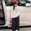 Conjunto de Roupas de Outono para Meninas 2026 Novo Estilo Roupa Básica Infantil Calças Estilosas de Trabalho Tamanhos Médio e Grande Crianças Primavera e Outono Calças de Pernas Largas