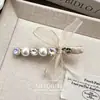 Coreia do Sul Tela Texturizada Laço Pérola Strass Uma Palavra Bico de Pato Presilha Luxo Leve Menina Doce Lateral Presilha de Cabelo Acessórios de Cabelo