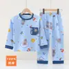 Suéter de manga larga100% algodón puro, pijama infantil, estilo otoño con dibujos animados lindos para niños y niñas, adecuado para niños pequeños y bebés, ropa de casa 100% algodón