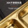 Aço Inoxidável 304 Estilo Coreano Dourado Prato de Sabor para Tempero Utensílios de Mesa para Churrasco Molho para Mergulho Vinagre Dois Compartimentos Três Compartimentos Quatro Compartimentos Prato