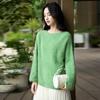 2025 Novo Outono e Inverno Mistura de Lã Cashmere Pronta para Vestir de Primeira Linha Tricô de Gola Redonda Mangas Longas Fio Floral Tricô Escovado
