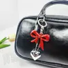 Novo Chaveiro Pingente Coração Vermelho Pingente Laço Dongdaemun Penduricalho de Bolsa Joia Elegante de Acrílico