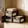 Caja de almacenamiento expandible, separador de cajones, organizador de gabinete de cocina, cesta de almacenamiento de escritorio para bocadillos y artículos varios, caja de almacenamiento