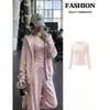 Conjunto de Sudadera con Capucha Rosa Otoñal Chaqueta Casual Deportivo Petite Estilo Coreano Otoño/Invierno Conjunto Completo Atuendo de Alta Gama
