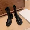 Botas Martin de Plataforma con Tacón Grueso para Mujer, Estilo Británico, Nuevas Botas Elásticas Adelgazantes Otoño/Invierno 2025, Botines Marrones para Mujeres Pequeñas