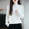 Suéter de punto de manga larga con cuello medio alto, elegante modelo nuevo de otoño e invierno, camisa base de capa interior premium lista para usar