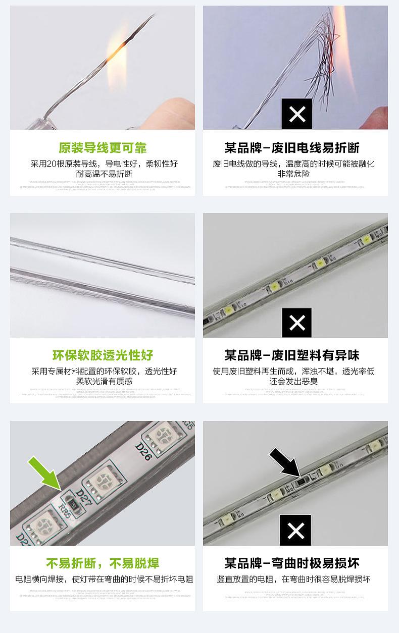 LED灯带2835双排家用客厅吊顶220v防水户外超高亮双排