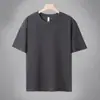 Nova Camiseta Masculina Solona 220g Gola Redonda Manga Curta Cor Lisa Camiseta Básica Fresca de Verão para Homens Manga Curta