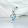 Nuevo pendiente de botón de oreja con pasador recto de colgante de corazón de iris de Iris Heart Henson, joyería para piercing de hueso de oreja con varilla de aleación de titanio