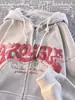 Chamarra con Capucha y Cierre de Cuerno Estilo Urbano para Hombres y Mujeres 2025 Nuevo Diseño Americano Hip-Hop Otoño e Invierno Ins Sudadera Cardigan