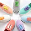 Ventas Directas de Fábrica Cordones de Silicona Planos Perezosos Zapatos Blancos Niños Adulto Cordones Elásticos Hombres y Mujeres Libres de Atar Venta al por Mayor