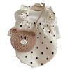 Ropa para Perro de Primavera y Verano Vestido de Lunares Onda Viento Caramelo Perro Bichón Cachorro Teddy Ropa para Mascota