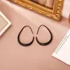 Ganchos para Orejas con Esmalte Rojo Goteante Estilo Hong Kong Kong Coreanos Dongdaemun Pendientes de Aro Lisos Forma de Gota Moda de Alta Gama Pendientes Sencillos