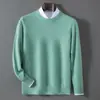 Suéter Grueso de Cuello Redondo para Hombre Otoño Invierno Andy Tejido de Terciopelo Pulóver Manga Larga Casual Base Ligera para Negocios Tallas Grandes