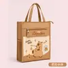 Bolsa de libros Oxford para tutorías extracurriculares, resistente al agua, linda y ligera para la temporada de regreso a clases, temática de capibara, material escolar de alta apariencia para estudiantes