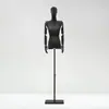 Loja de Roupas Estilo Coreano Preto Ombro Caído Modelos Props Feminino Meio-comprimento Suporte de Vitrine Boneca Ângulo Reto Ombro Modelo Suporte de Exposição