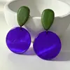Brincos de Tarraxa Roxo Romântico da Idade Média Femininos Brincos Geométricos de Alta Qualidade 2025 Novos Brincos Elegantes com Flor Francesa para Mulheres