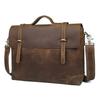 Pasta Retrô Masculina Jiameida Couro Crazy Horse Primeira Camada Grande Capacidade Bolsa para Laptop Fabricante Atacado Bolsa Masculina