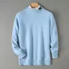 Suéter Baicai Rong Otoño/Invierno Nuevo 100% Lana Pura para Hombre Cuello Medio Alto Línea H Engrosado Versátil Casual Tejido de Punto Holgado