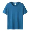 Camiseta de Algodão Puro com Gola Redonda 200g Feita Sob Medida Manga Curta Roupa de Trabalho com Logotipo Impresso Uniforme de Turma de Verão Camisa Cultural Publicitária Feita Sob Medida
