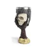 Caveira de vidro de vinho Resina Caveira Copo Personalidade Talheres Enfeites Garra de águia Caveira Copo de vinho Revestimento de aço inoxidável