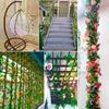 Enredadera de Rosas Simulada, Ratán de Flores Artificiales para Bloquear la Tubería de Aire Acondicionado en la Decoración del Techo de la Sala de Estar, Enredadera de Plástico Envuelto Alrededor de Plantas Verdes