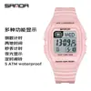 Reloj Despertador de Doble Hora Sanda para Hombres y Mujeres, Reloj Electrónico Unisex Impermeable en Forma de Barril con Temporizador de Cuenta Regresiva y Funciones Multifuncionales