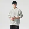 Sudadera Nueva de Cuello Redondo para Hombre 2026, Corte Holgado, Casual, Moderna, a la Moda, Camisa Básica Versátil de Manga Larga para Otoño