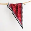 Lenço Triangular Estampado com Textura Desgastada Novo Estilo de Primavera, Lenço de Cabeça Multifuncional Versátil Anti-Amassado com Proteção Solar, Lenço de Seda de Alta Qualidade para Amarrar na Cintura