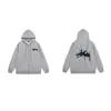 Sudadera con cremallera estilo europeo y americano transfronteriza con estampado de letras, número 8 negro, sudadera con cremallera casual unisex Stu