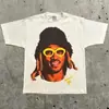 Comércio Exterior Transfronteiriço 2026 Nova Tendência Retrô Estampa de Retrato Y2K Gótico Harajuku Hip-Hop Camiseta de Manga Curta para Casal