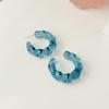 Europeo y Americano Nuevo 925 Pendientes Torcidos en Forma de C Pendientes Geométricos Pintura en Spray Color Dulce Caramelo Acrílico Joyería para la Oreja Mujeres